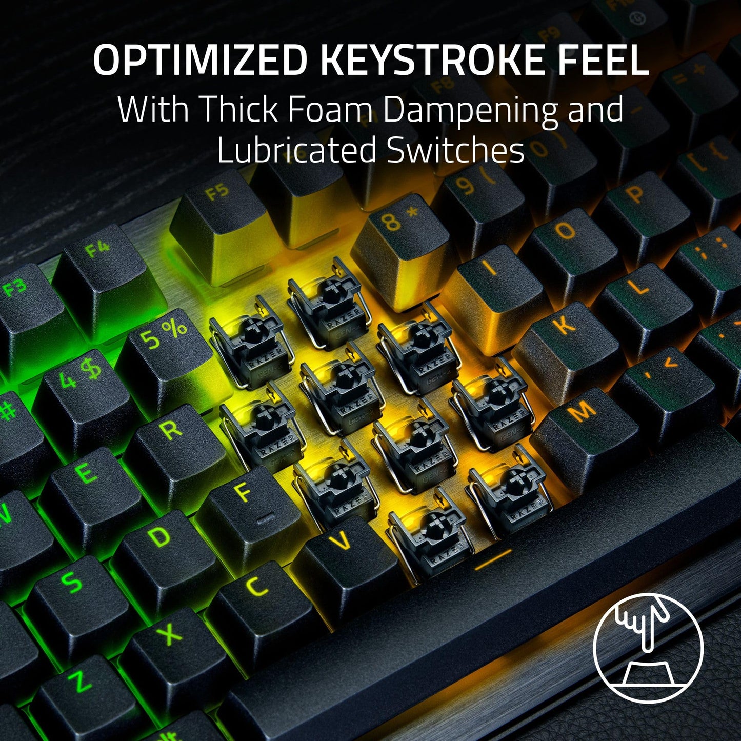 Razer Huntsman V3 Pro TKL, optical analog switches, 8K polling, rapid trigger, RGB.