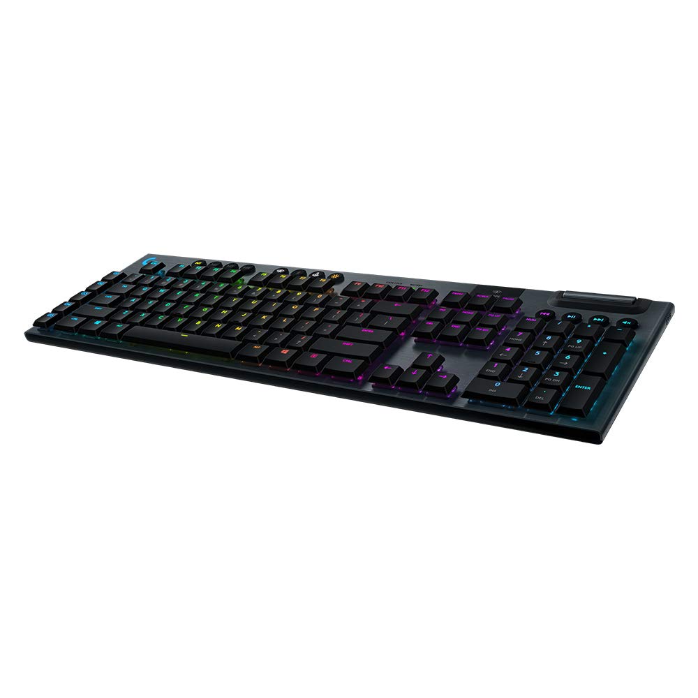 Logitech G915 wireless mechanical gaming keyboard, low profile clicky switches, RGB, Bluetooth + Lightspeed.
