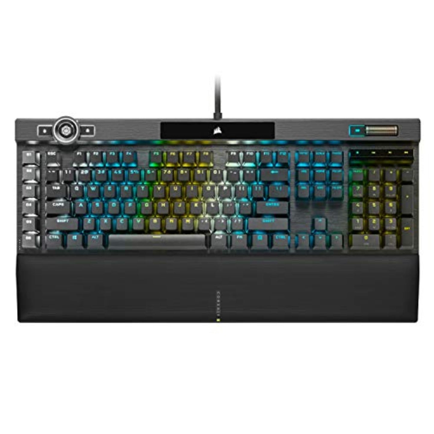 Corsair K100 RGB mechanical keyboard, Cherry MX Speed, RGB, PBT keycaps, Stream Deck support.