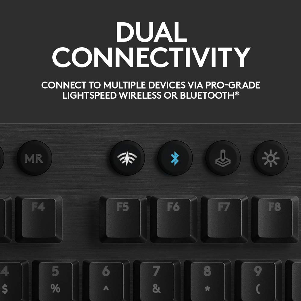 Logitech G915 wireless mechanical gaming keyboard, low profile clicky switches, RGB, Bluetooth + Lightspeed.
