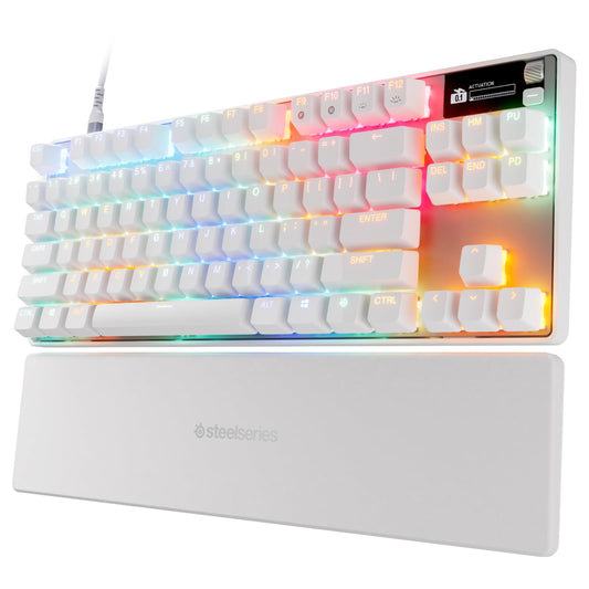 SteelSeries Apex Pro TKL Gen 3, adjustable OmniPoint switches, rapid trigger, OLED, RGB.