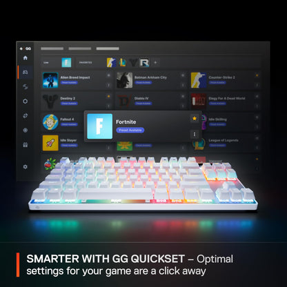 SteelSeries Apex Pro TKL Gen 3, adjustable OmniPoint switches, rapid trigger, OLED, RGB.