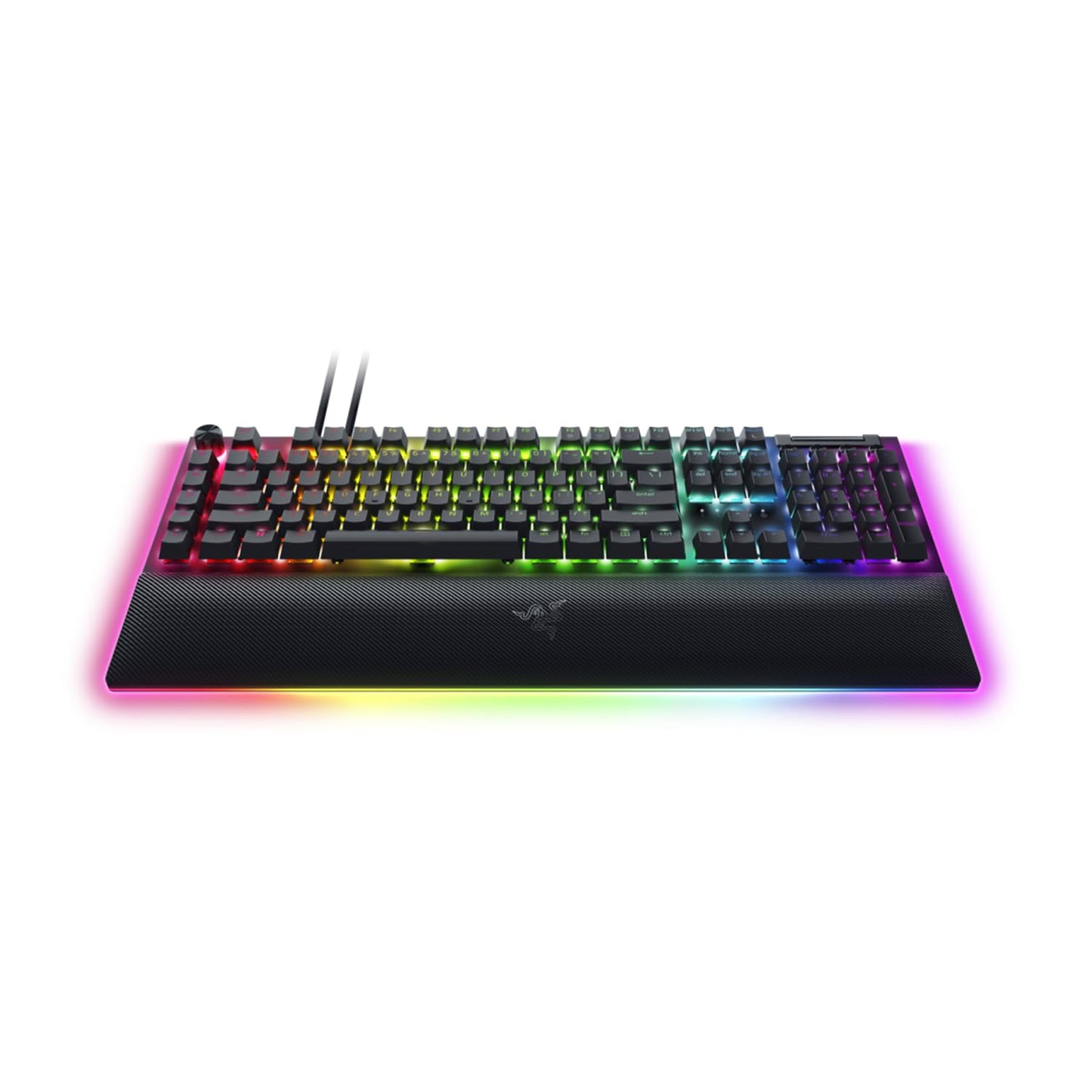 Razer BlackWidow V4 Pro wired keyboard, tactile switches, RGB, wrist rest, command dial.