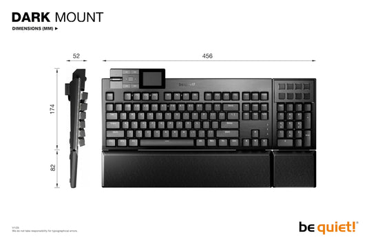 be quiet! Dark Mount mechanical keyboard, silent switches, detachable numpad, ARGB, PBT keycaps.