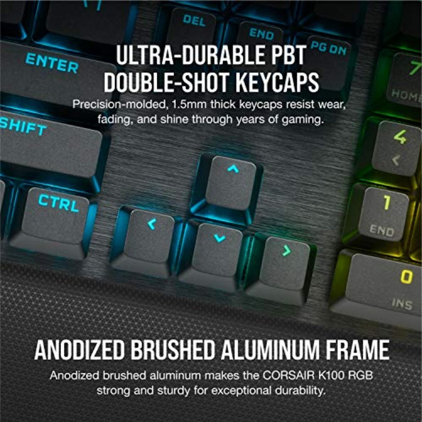 Corsair K100 RGB mechanical keyboard, Cherry MX Speed, RGB, PBT keycaps, Stream Deck support.