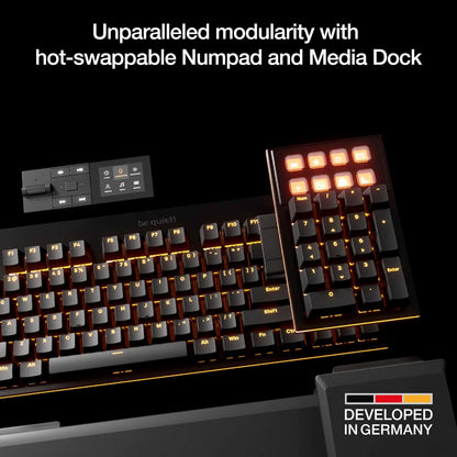 be quiet! Dark Mount mechanical keyboard, silent switches, detachable numpad, ARGB, PBT keycaps.