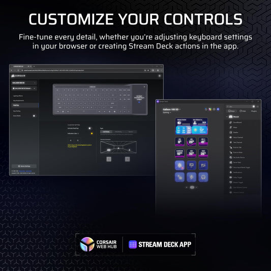 Corsair Galleon 100 SD RGB wired keyboard, Stream Deck integration, hotswap, RGB, 8000Hz.