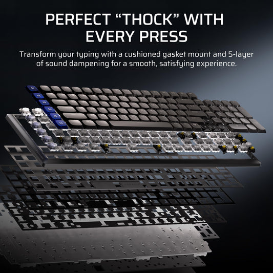 Corsair Vanguard AIR 99 low-profile wireless gaming keyboard, 99% layout, OPX switches, RGB, 8000Hz.