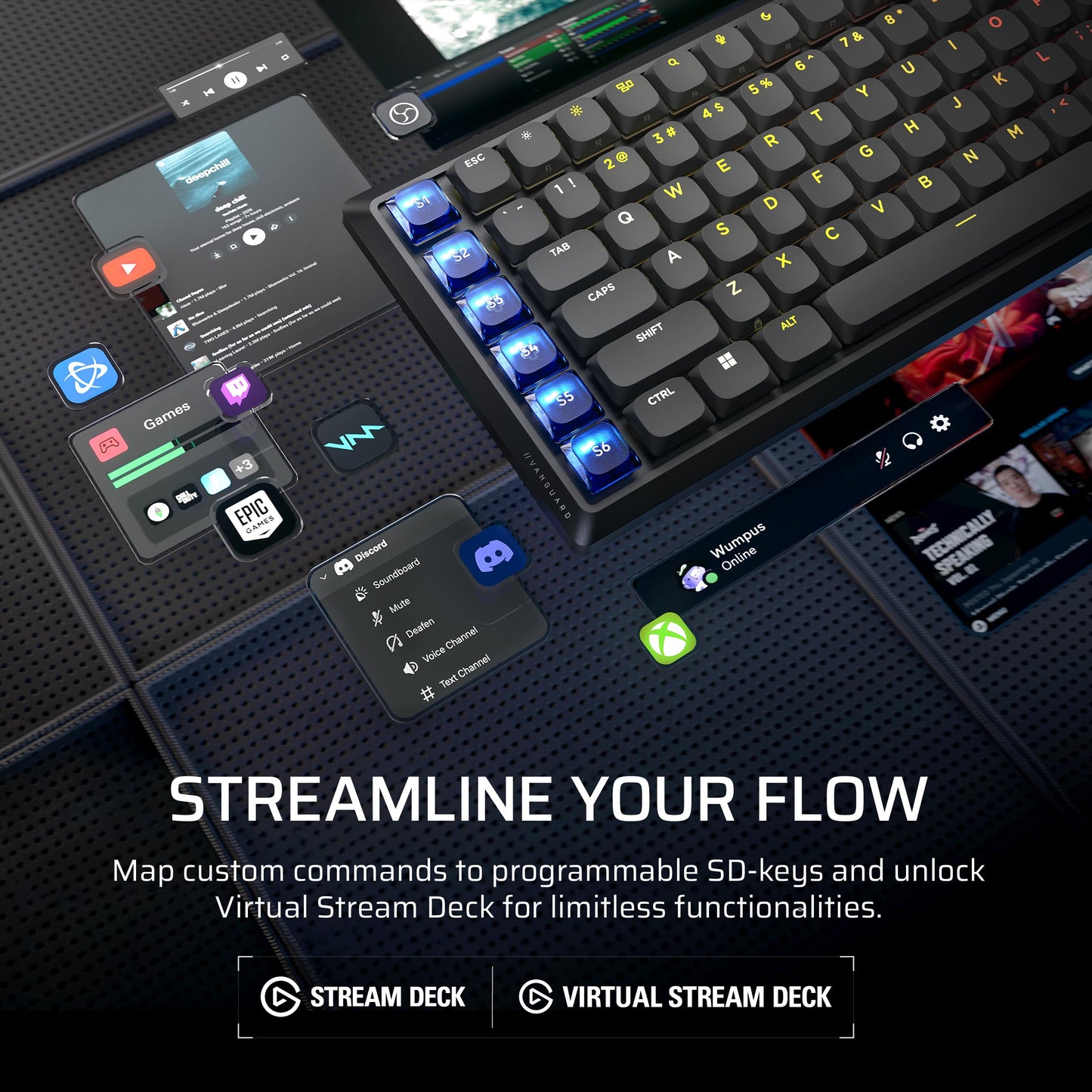 Corsair Vanguard AIR 99 low-profile wireless gaming keyboard, 99% layout, OPX switches, RGB, 8000Hz.