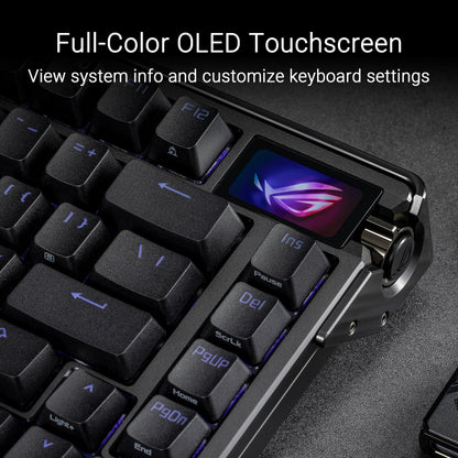 ASUS ROG Azoth Extreme 75% wireless keyboard, aluminum + carbon, OLED screen, RGB, hot-swap.
