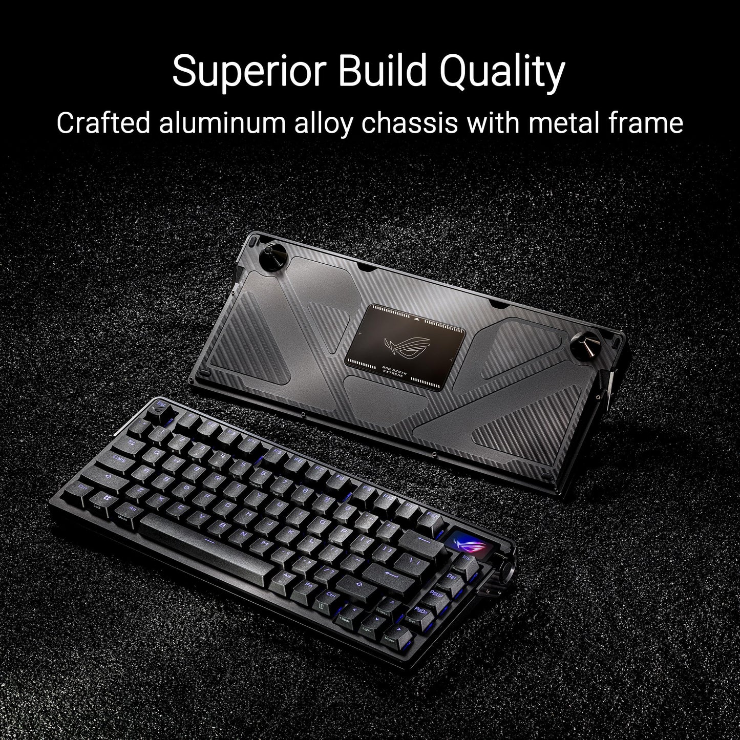 ASUS ROG Azoth Extreme 75% wireless keyboard, aluminum + carbon, OLED screen, RGB, hot-swap.